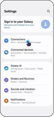 Samsung — Go to Settings